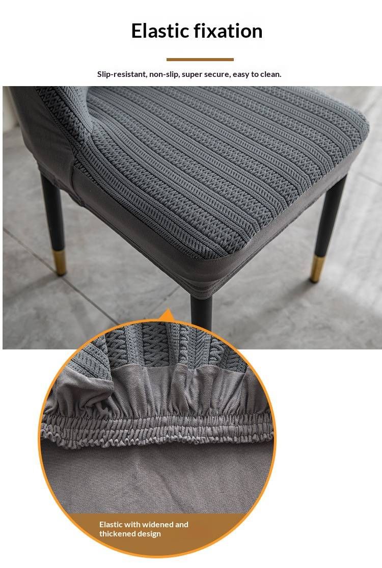 Coprisedie jacquard di alta qualità: coprisedie elasticizzati in poliestere antiscivolo, resistenti ed eleganti per sedie da pranzo (set da 4, forma ovale)_voghion.com