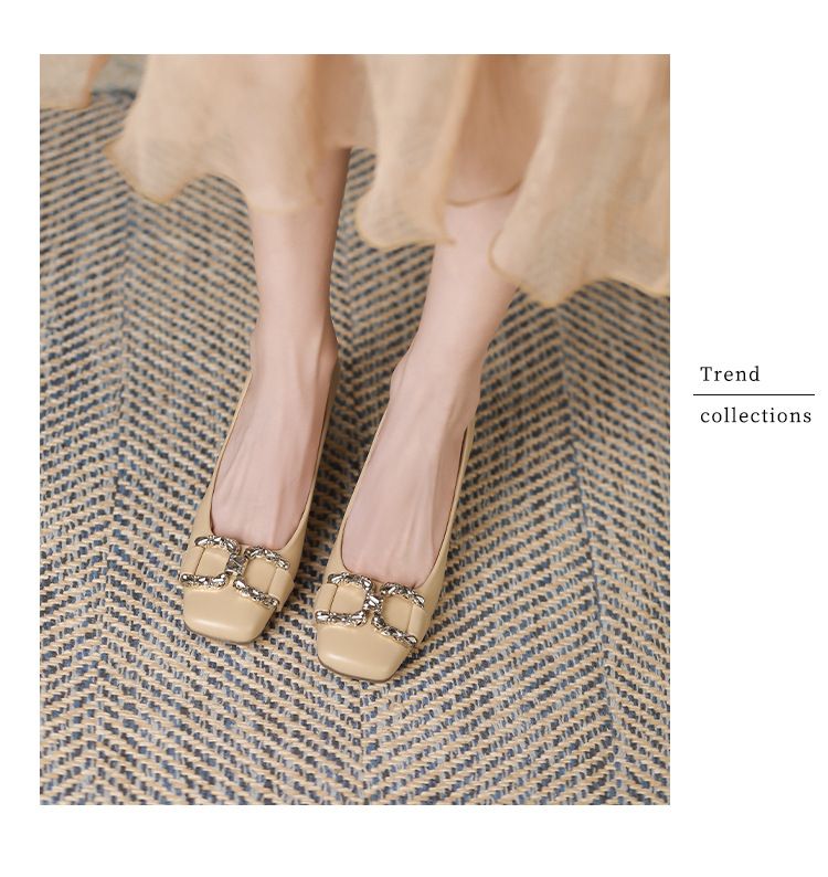 6388-3 Stiletto con punta quadrata in stile francese 2025 Primavera Autunno Nuove comode fibbie in metallo Tacchi alti alla moda per le donne_voghion.com