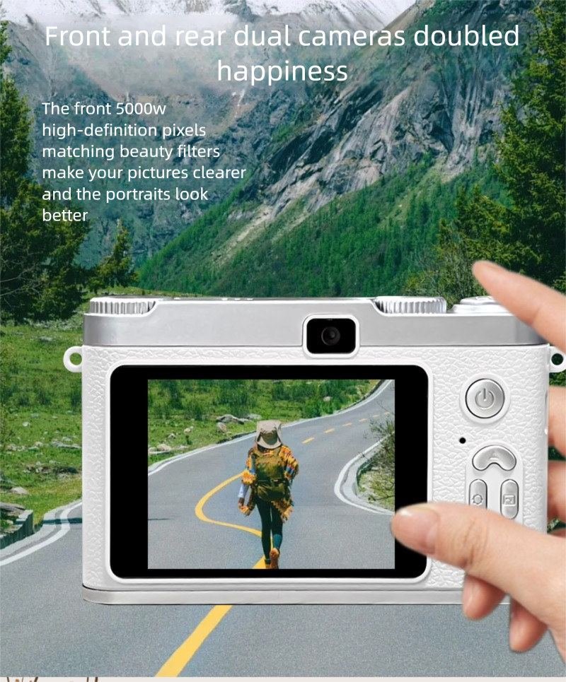 Cámara portátil para selfies con tarjeta CCD para estudiantes, HD, de 100 megapíxeles y píxeles digitales duales_voghion.com