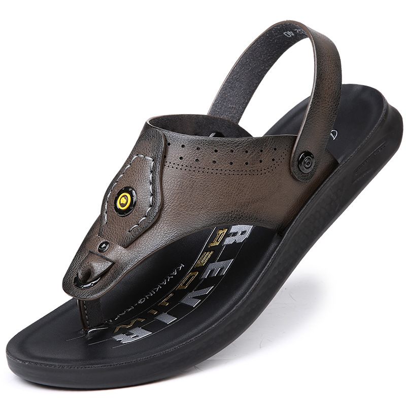 Nuovi sandali da uomo per l'estate 2025, nuove scarpe da spiaggia casual angolate multiuso per ragazzi, infradito antiscivolo da uomo per la mezza età_voghion.com