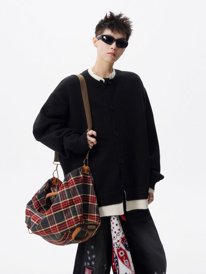 Two-Piece Cardigan Knitted Sweater Men's Jacket Outerwear Autumn Winter New British Business Trend_voghion.com