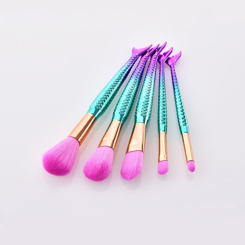 5-teiliges Make-up-Pinselset, Make-up-Tools, Augenset, Lidschattenpinsel, rosa und blauer Farbverlauf, Yuncai GUJHUI_voghion.com