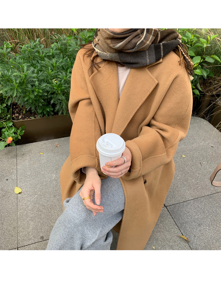 Women's Clothing Woolen coat for women autumn and winter new style loose mid length style temperament high end small size woolen coat for women_voghion.com