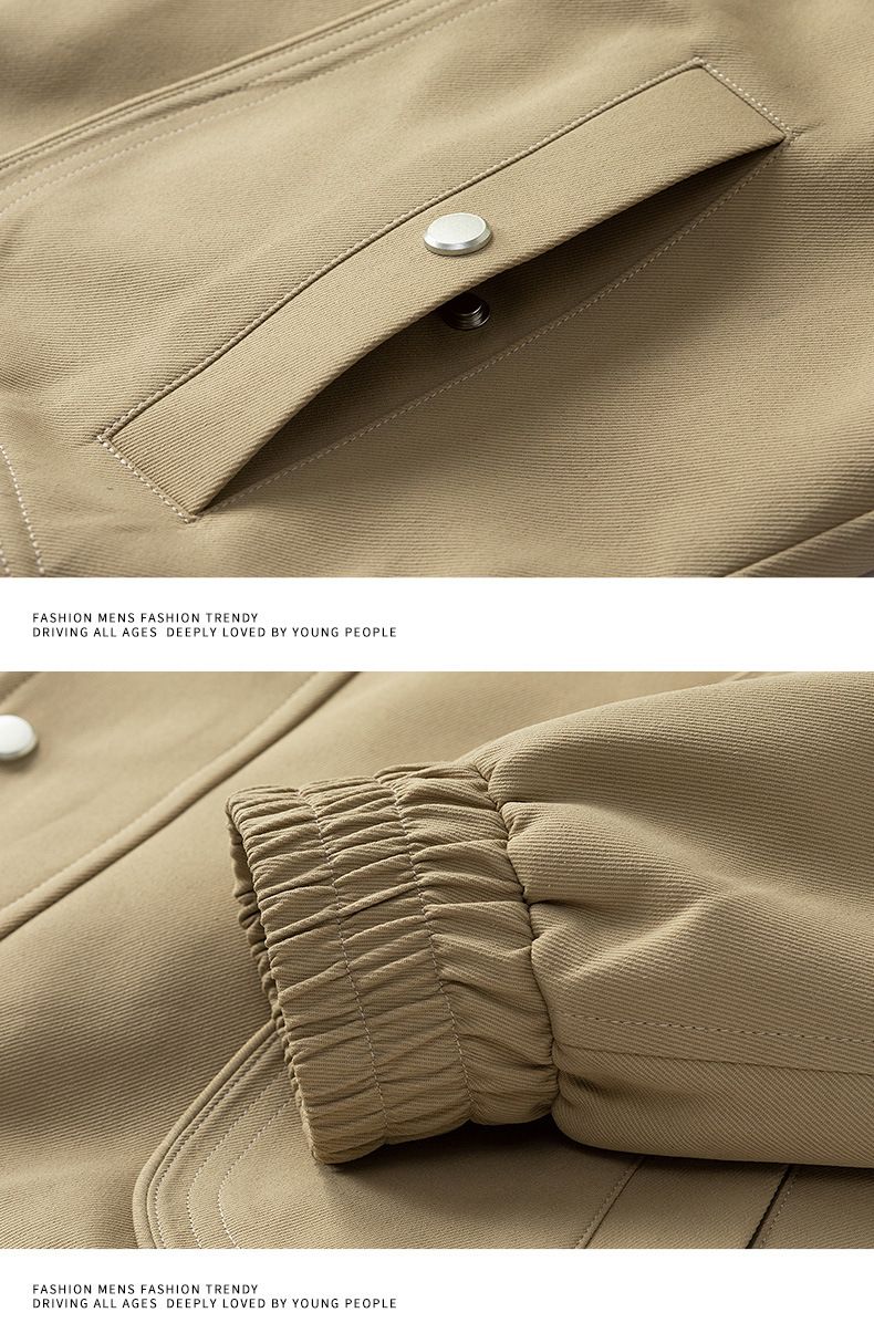 Men's Clothing Spring And Autumn New American High Street Versatile Jacket Men's Solid Color Lapel Coat Simple Workwear Jacket Trend_voghion.com