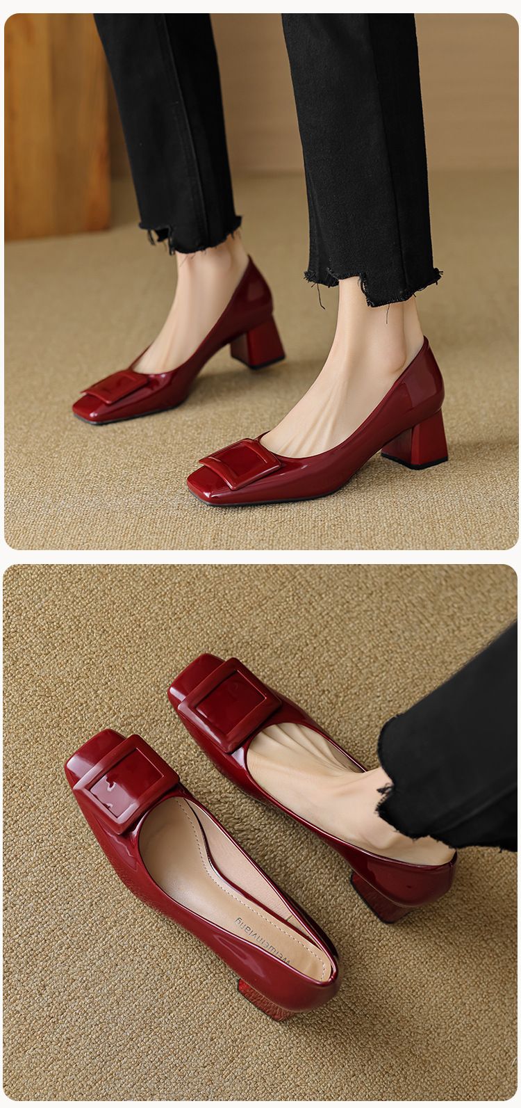 French High Heels Women's Head Pedal Work Shoes Light Mouth Temperament Commuter Shoes_voghion.com