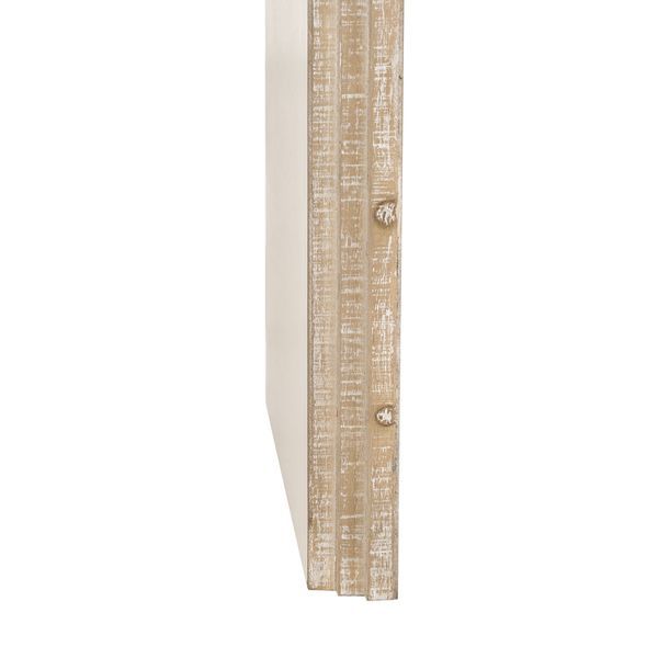 TREXM Unique Retro Silhouette Console Table With Open Style, Two Top Drawers For Entrance, Dinning Room, Living Room (Natural Wood Wash)_voghion.com