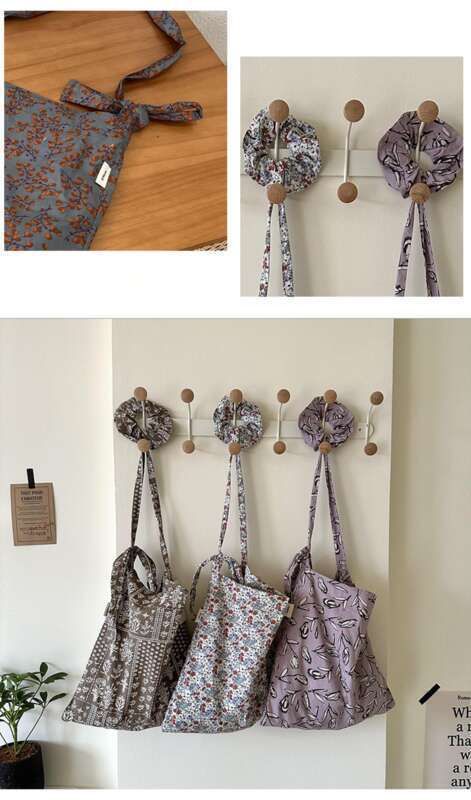 2025 Spring And Summer New Canvas Print Art Ins Large Capacity Fashion Flower Shoulder Bag Fashionable Versatile_voghion.com