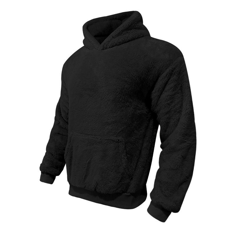 New Youth Hooded Double-Sided Fleece Winter Pullover Sweatshirt Men Top_voghion.com