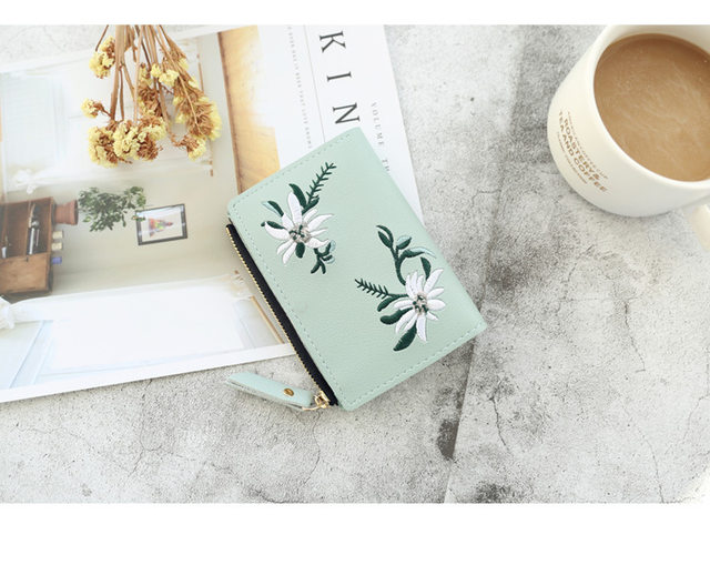 Neue Damen Geldbörsen Druck Blume Kurze Brieftasche Für Frau Reißverschluss Mini Geldbörse Damen Kleine Brieftasche Weibliche Leder Kartenhalter_voghion.com