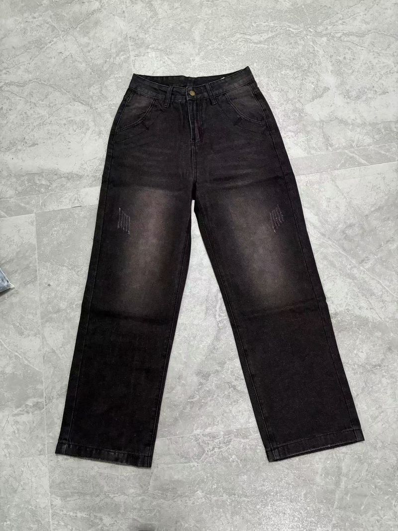 Vêtements pour femmes Pantalons larges droits décontractés à la mode rétro pour femmes Jeans populaires pour femmes_voghion.com
