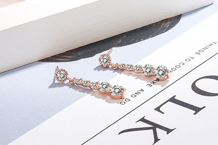 Earrings water drop zircon ear wire simple temperament female earrings_voghion.com