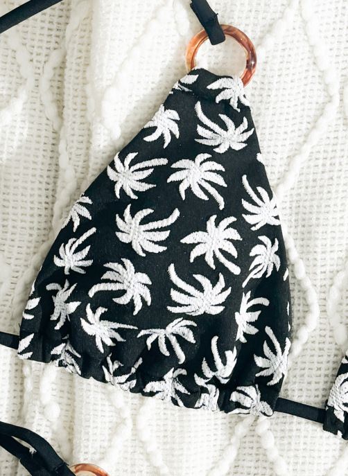 Women's Clothing Split Swimsuit Women's Sexy Drawstring Bikini Maple Leaf Print Swimsuit Women_voghion.com