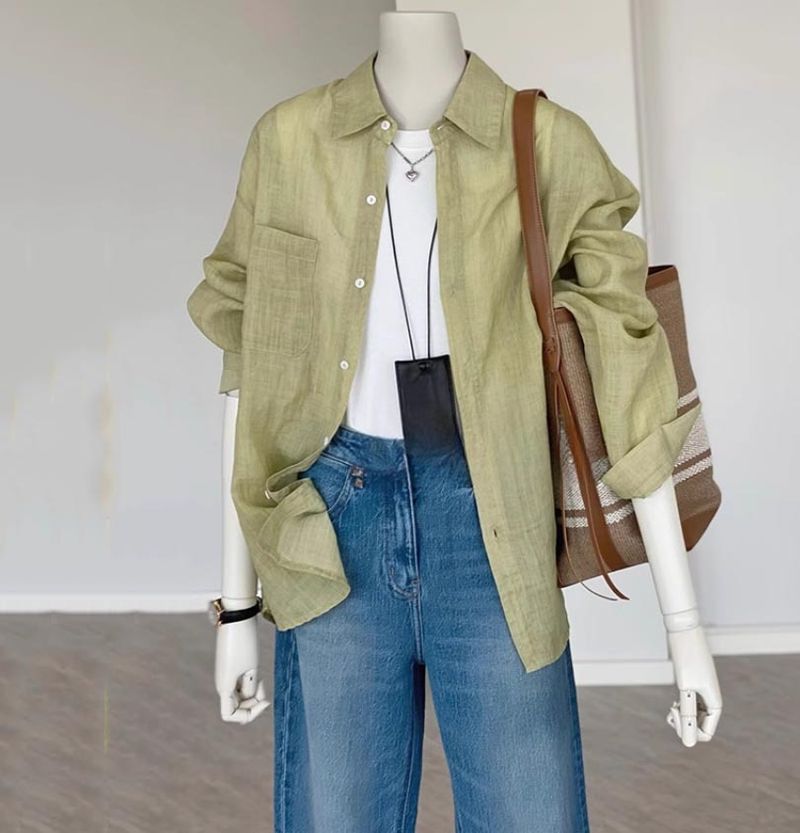 Really Good~Praising The Tencel Sunscreen Shirt For Women In Spring And Summer , Thin Edition, Collar, Single_voghion.com