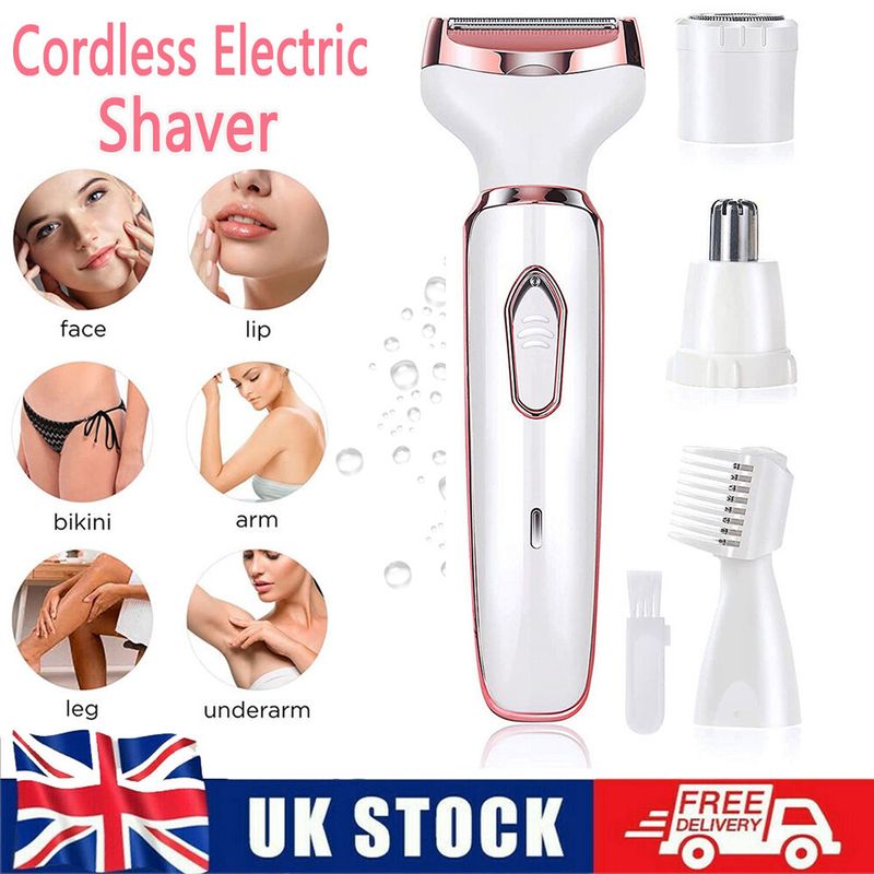 Gesichtshaarentfernung für Frauen 4 in 1 Elektrorasierer Rasierer Nase Augenbrauen Trimmer_voghion.com