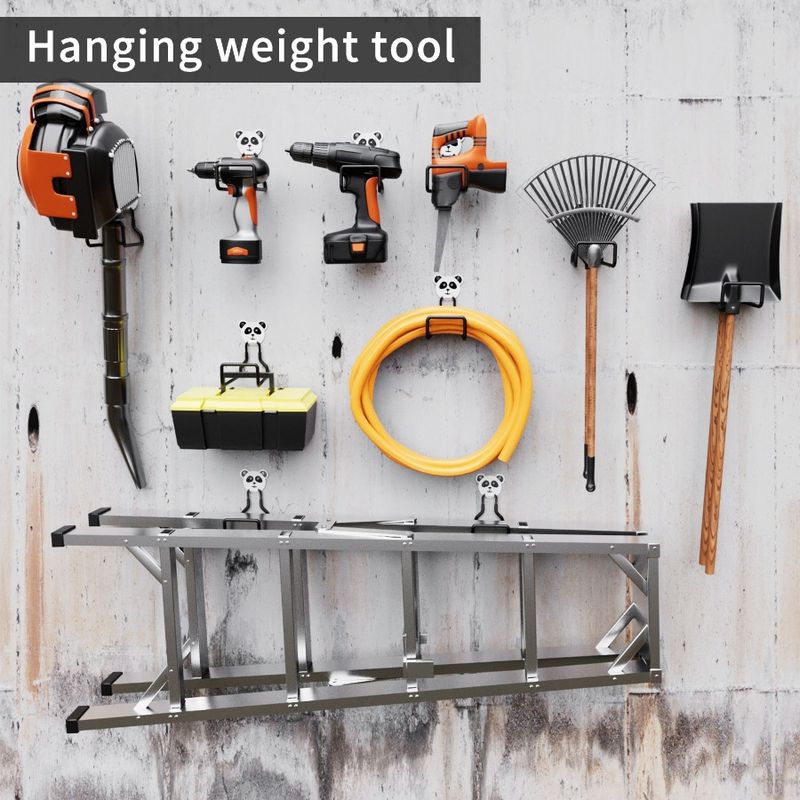 Heavy Hooks Of 4 Tools Storage Display Hooks Garage Sets Ladder Load Long Hanger Garage Strong Heavy Hooks Warehouse Hook Metal_voghion.com