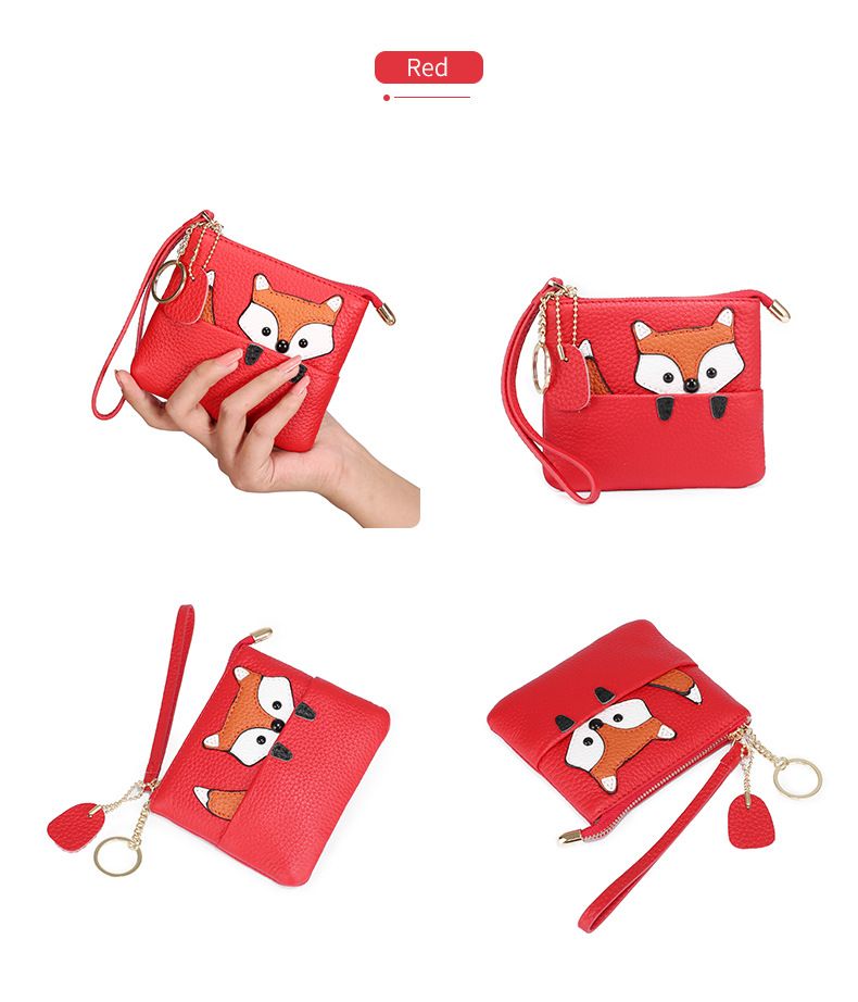 Japanese ultra-thin card creative bag, keychain, cute mini zipper, leather coin purse, women's small wallet_voghion.com
