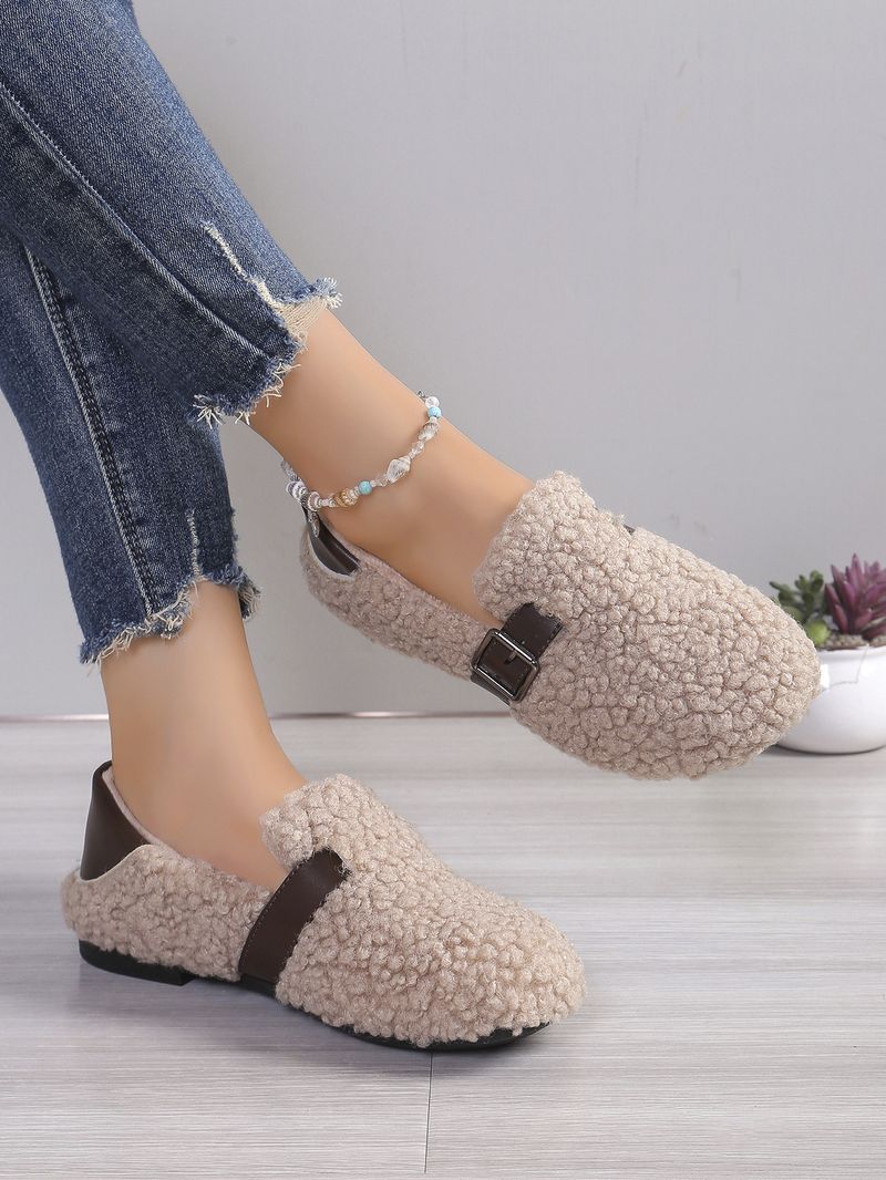 Women's Slip-On Winter Booties - Plush Faux Fur Lined House Shoes With Memory Foam (White/Brown/Black)_voghion.com