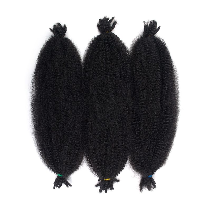Cabello sintético afro trenzado de 18 pulgadas, suave, preseparado, trenzado de ganchillo Marley, para mujeres negras_voghion.com