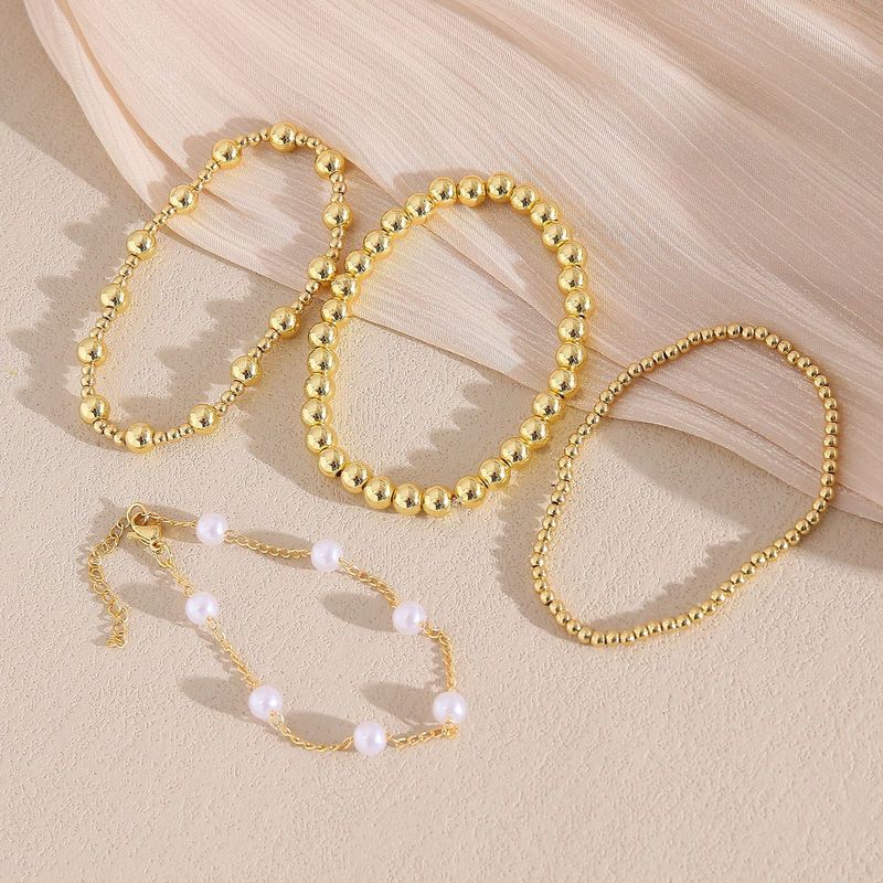 Braccialetto di perle in rame dorato e perle Super Fairy, set di quattro pezzi con perline a strati, regalo di compleanno per donne_voghion.com