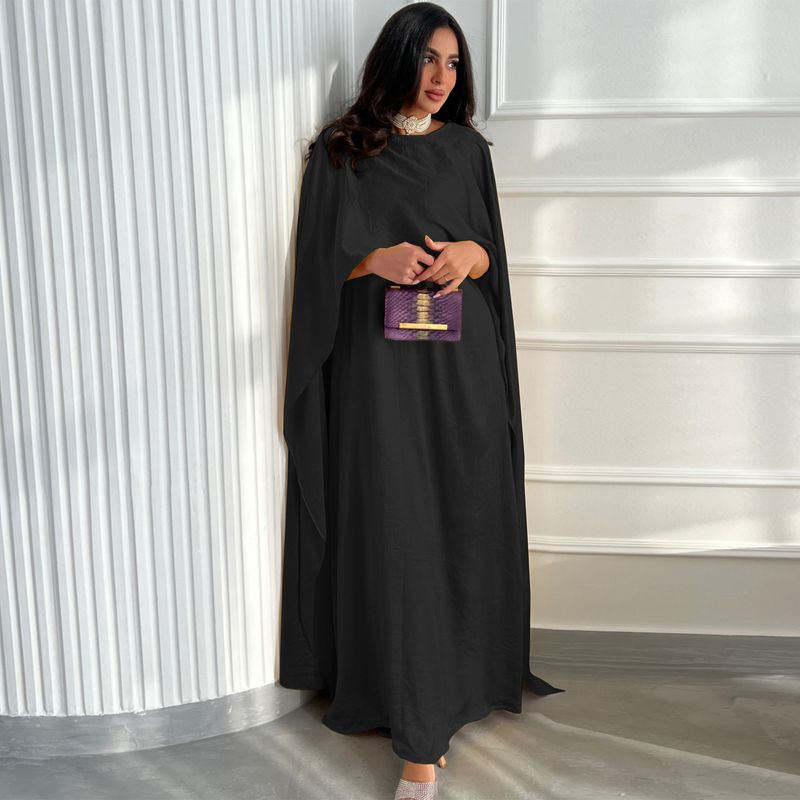 Dammekleeder Modest Kleed mat laangen Äermelen Modern Moud Satin mëllen Abaya Moudkleed_voghion.com