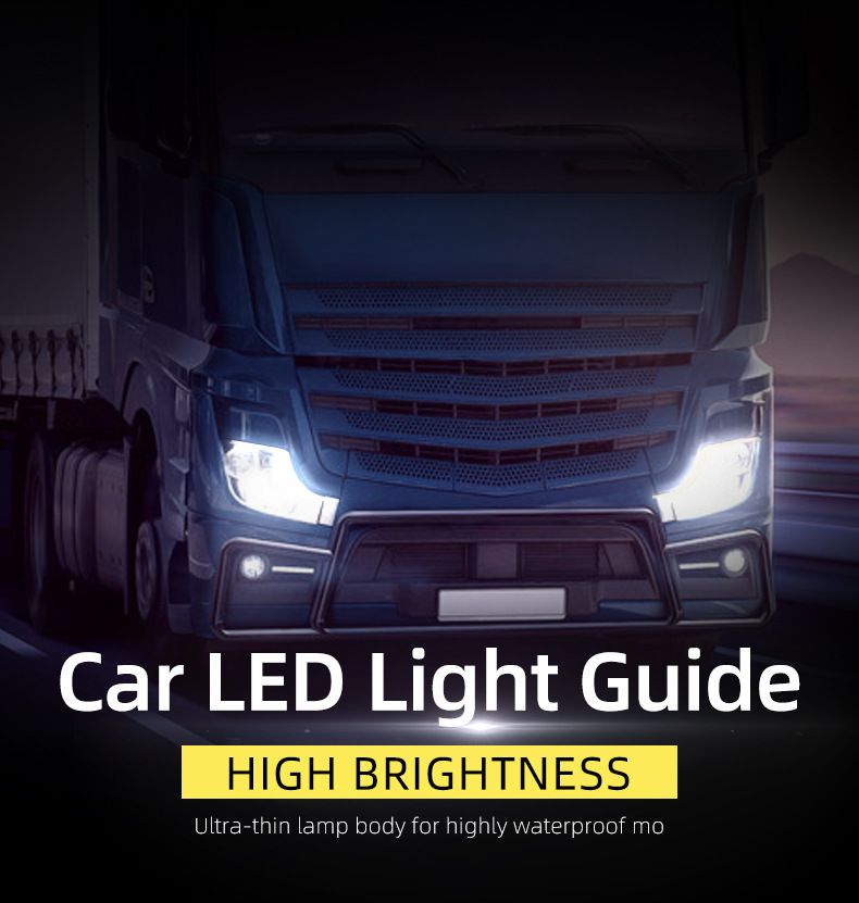 Bande de guidage ultra-fine 24 V dédiée aux feux de jour pour voiture, clignotant bicolore blanc-jaune spécifique à la voiture_voghion.com
