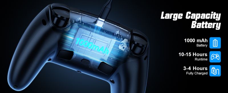 Controller für PS5/Playstion 5 Pro/Slim/PC-Konsole Wireless Gamepad Game Joystick RGB-Leuchten Turbo Touchpad Hall Trigger_voghion.com