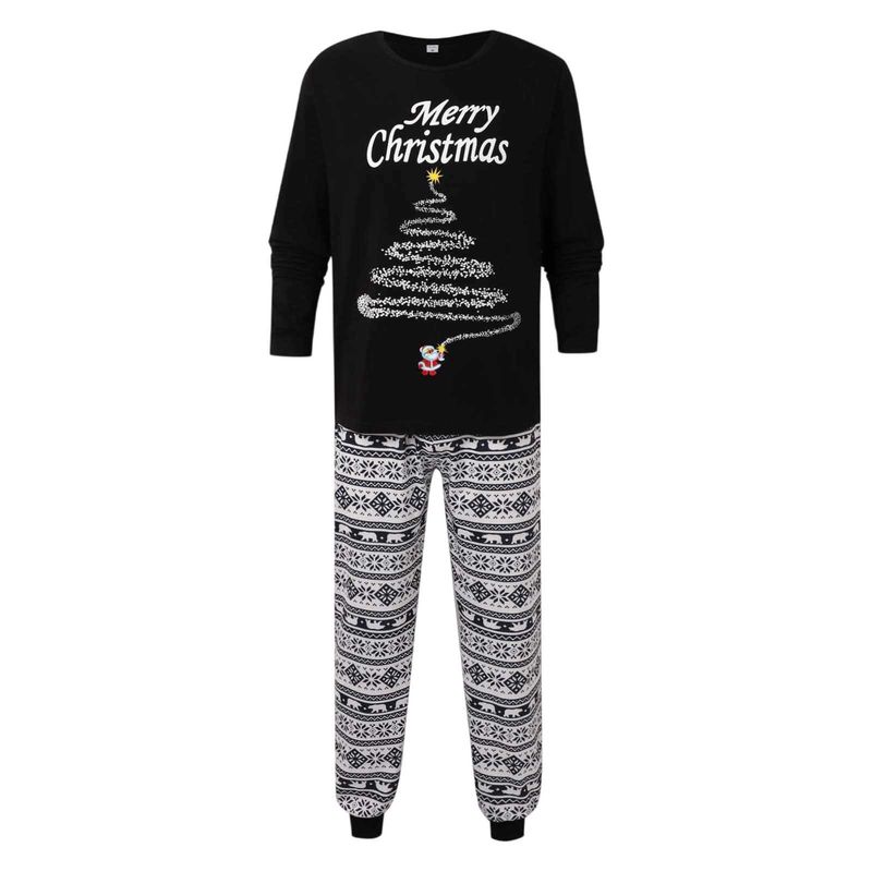 Conjunto de pijama natalino aconchegante para a família - Roupa de dormir combinando para pais e filhos - Tecido macio de algodão CVC - Roupa festiva para as festas de fim de ano_voghion.com