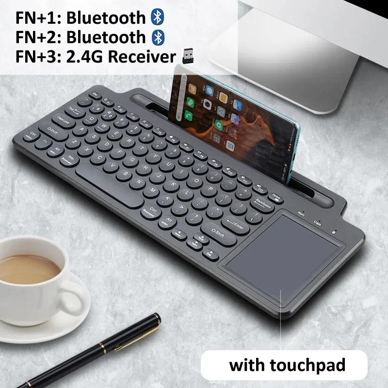 Mini tastiera wireless Bluetooth universale 2.4G per giocatori Windows Android iOS Tablet iPad PC Accessori_voghion.com