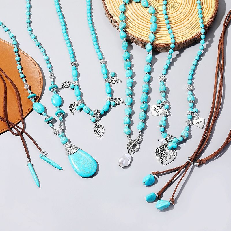 Bohemian Ethnic Wind Turquoise Necklace Female_voghion.com