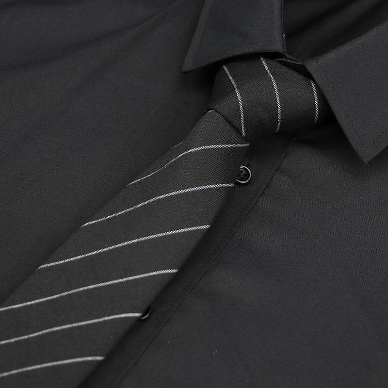 Cravatta da uomo formale, professionale, da 7,5 cm, a quadri grigi, a righe blu, basic, versatile, casual per studenti_voghion.com