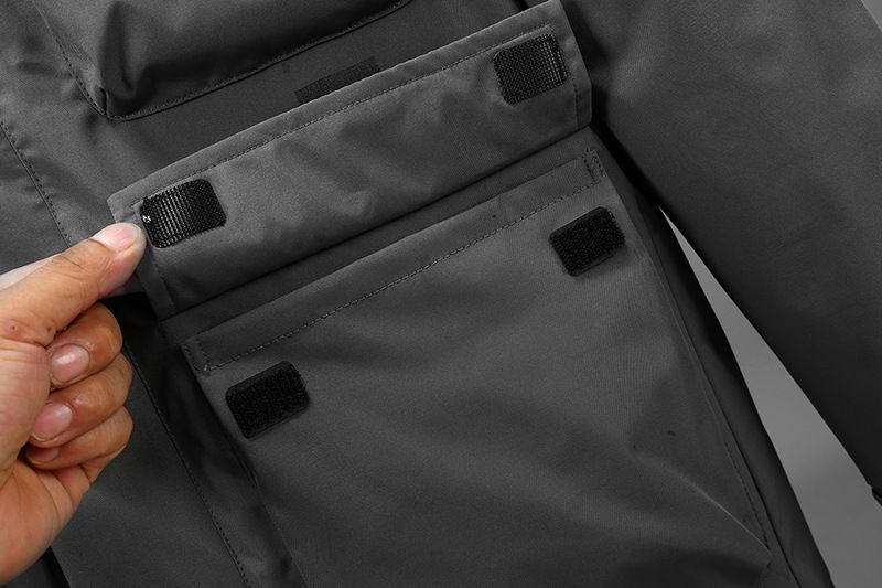 Jaqueta curta masculina com capuz e vários bolsos, casaco de inverno à prova d'água e vento, enchimento 550 de plumas de pato, jaqueta leve e quente_voghion.com