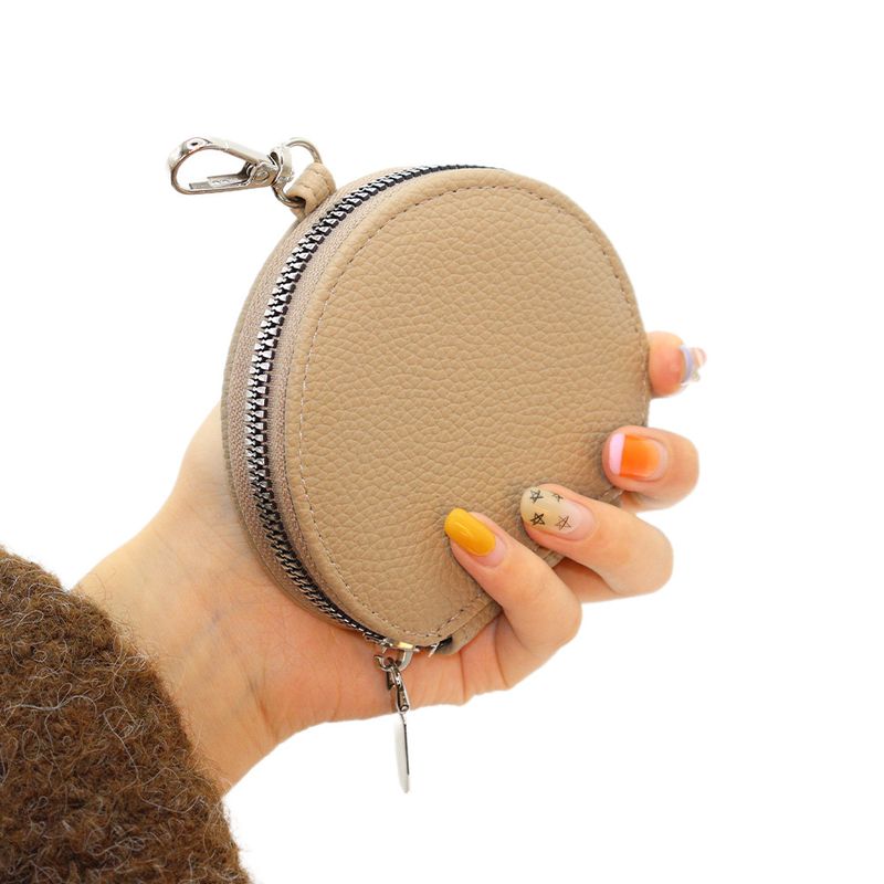 Nw Koran And Japans Styl Frsh Womn's Zippr Coin Purs Lych Txtur Portabl Mini Round Earphon Bag Ky_voghion.com
