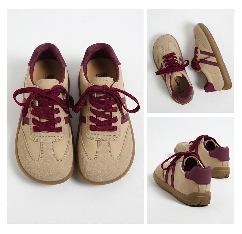 Universal Matte Leather Women's Trainers 2025 New Spring Autumn Soft Sole Flat Lace Up Shoes_voghion.com