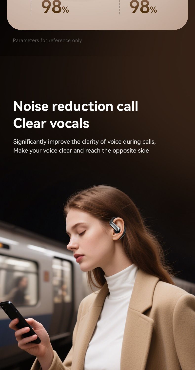 AI Intelligent Translation Bluetooth Headset Wireless OWS Ear-hanging 144 Languages Intertranslation Not In The Ear Open_voghion.com