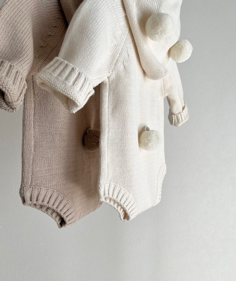 Alyce-xiyue1baobao 25 Lente Nieuwe Koreaanse Versie Romper Ins Stijl Berenontwerp Kindergebreide Trui Baby Jumpsuit_voghion.com