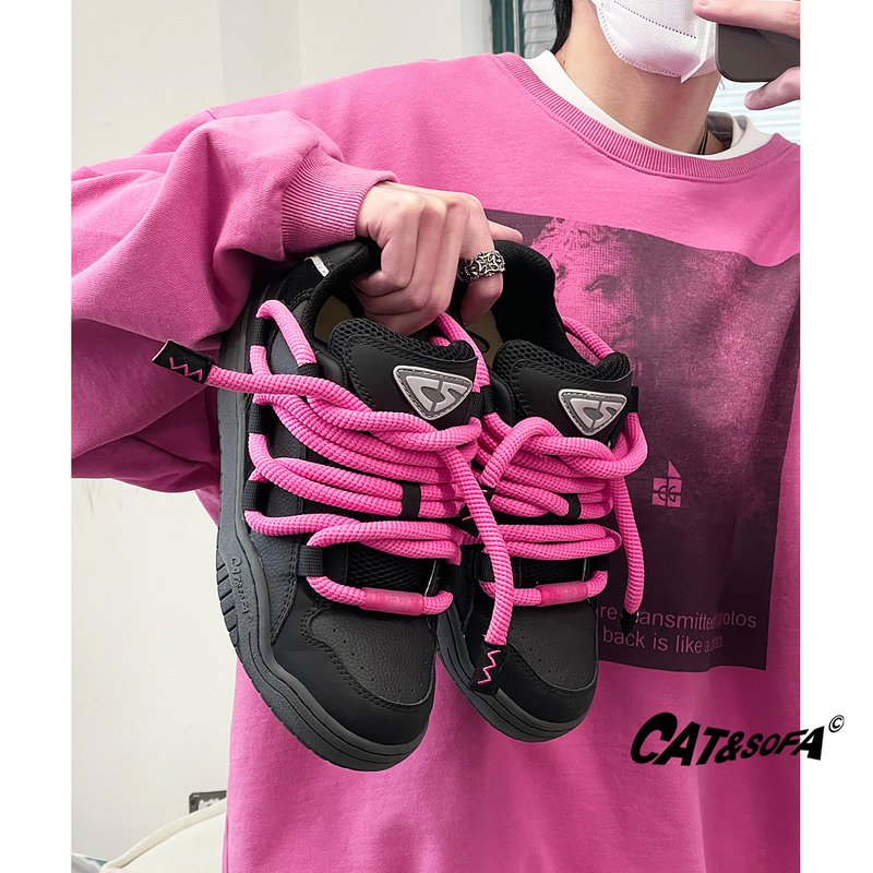 Cat And Sofa Dirty Braid/Design 2023 New Skateboard Bread Shoes, Niche China-Chic Sports Board Shoes_voghion.com