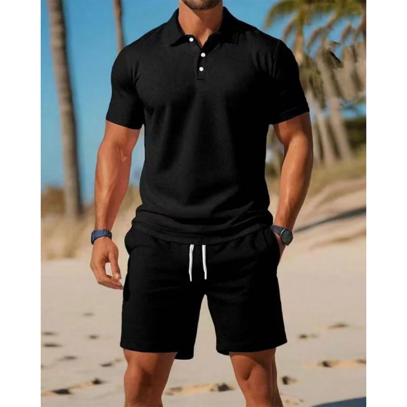 Herrenbekleidung Herren Sommer Casual Sport T-Shirt & Shorts Set - Slim Fit, Atmungsaktiv, Schnelltrocknend, Mehrfarbige Optionen Für Fitnessstudio, Reisen & Alltagskleidung_voghion.com