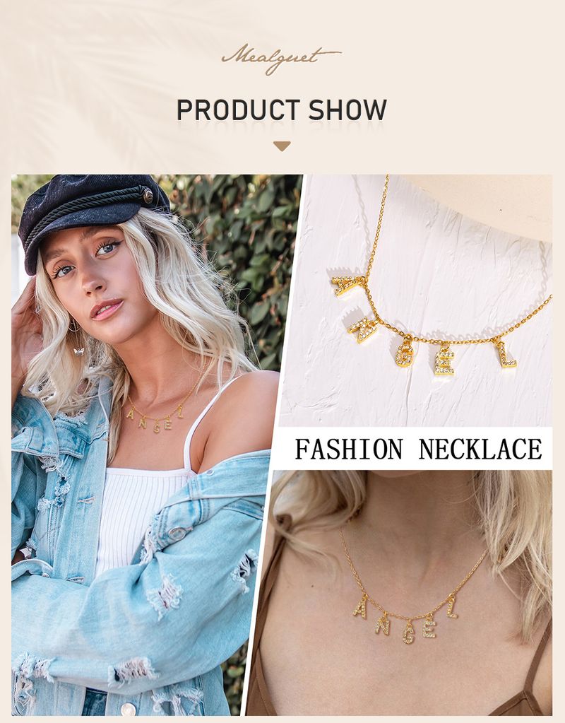 2025 Nuovi arrivi Collana personalizzata con nome per donna, Collana con ciondolo con lettera iniziale in zircone, Gioielli all'ingrosso in acciaio inossidabile_voghion.com