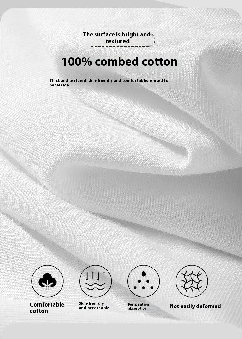 Maglietta da uomo a maniche corte in puro cotone 200g, versione coreana, versatile, estiva, alla moda_voghion.com