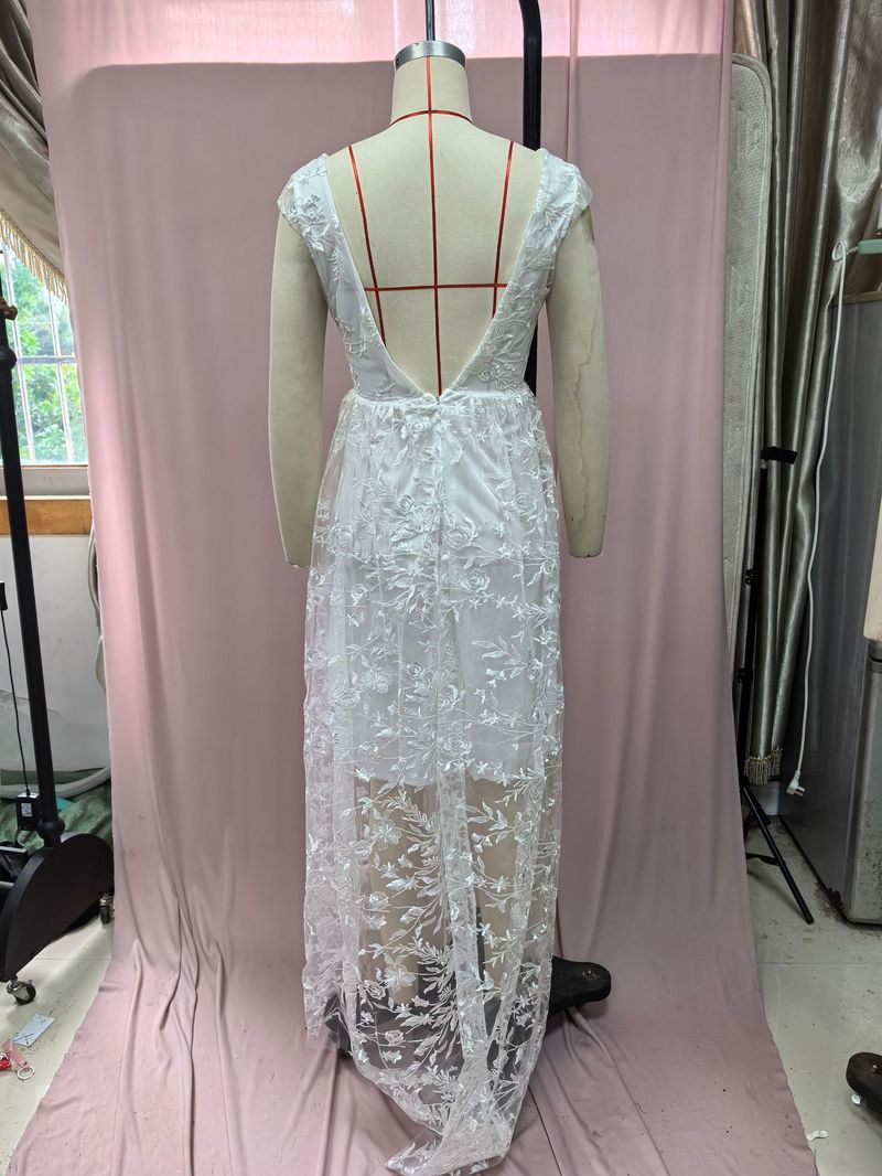A-Linie V-Ausschnitt Bohemian Brautkleider Vintage Spitze Ballkleider Spitze Brautkleider Solitaire Trainer Korsett Boho Vestidos De Novia_voghion.com