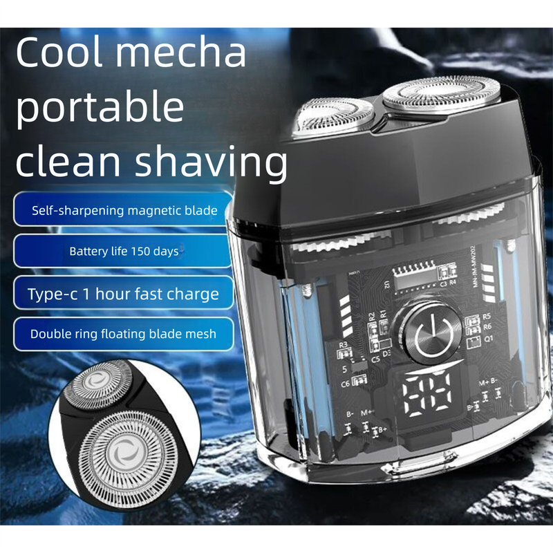 Motor Mecha Scheerapparaat Trendy Elektrische Scheerapparaat voor Heren met Dubbele Kop Transparant Hoog Vermogen Draagbaar_voghion.com