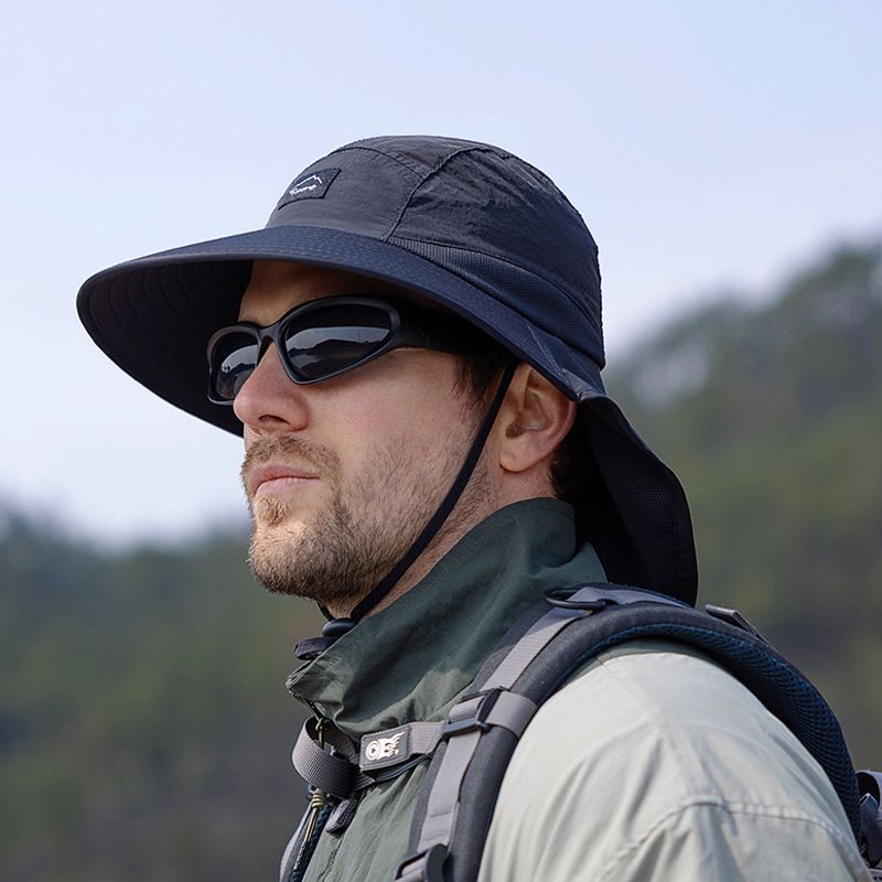Vendita calda Vendita calda Cappelli da pescatore da uomo con scialle, resistenti all'acqua e alla protezione UV, per escursioni all'aperto, pesca, con tesa larga_voghion.com