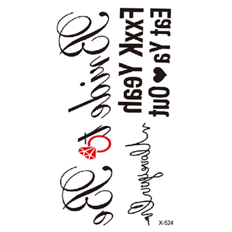 Fresh Style Text Fashion English Letter Waterproof Tattoo Stickers_voghion.com
