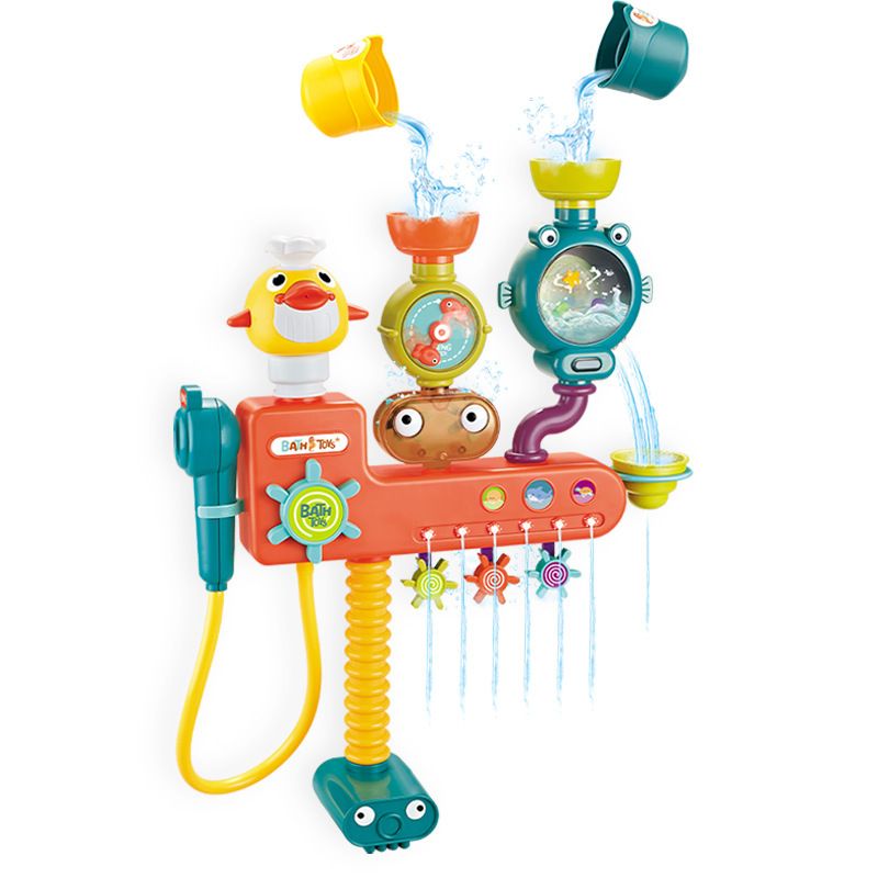 Giocattolo da bagno per bambini a parete, giocattolo elettrico per doccia con anatra gialla, giocattolo per bambini che giocano con l'acqua_voghion.com