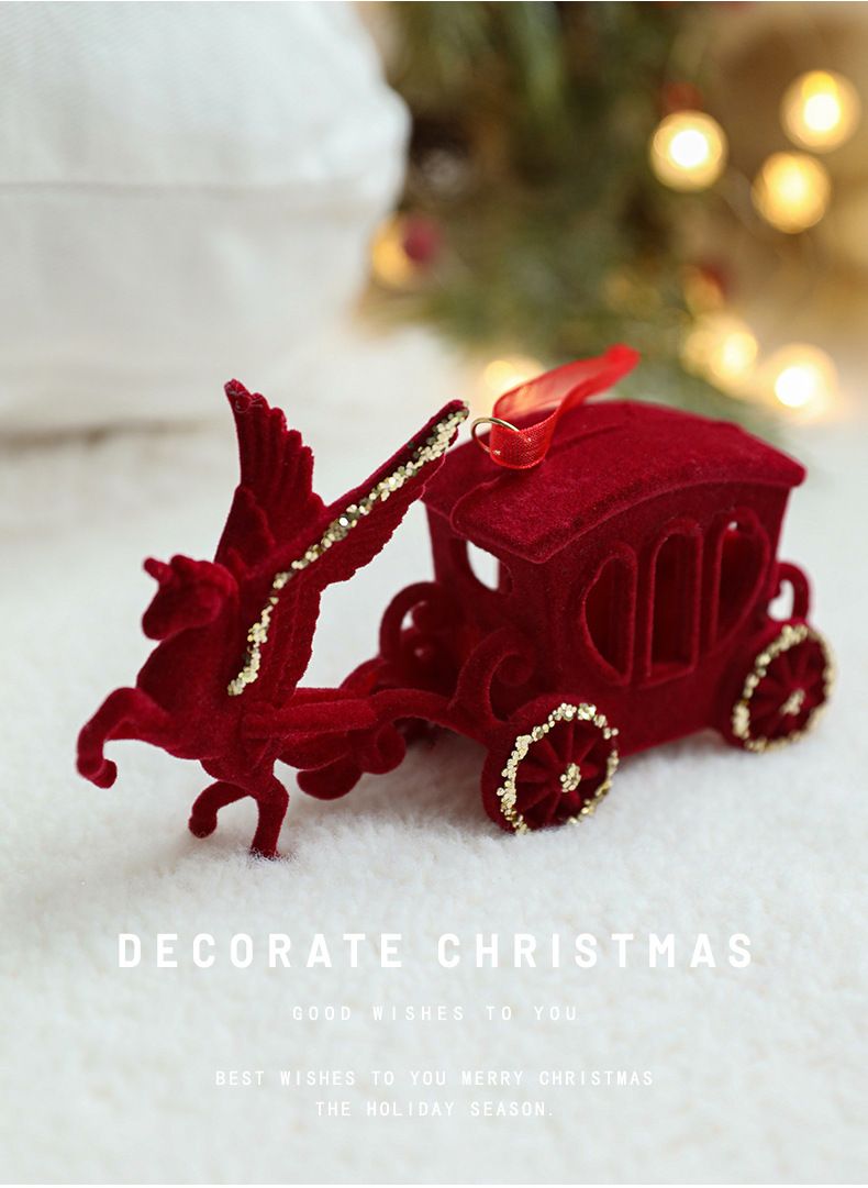 Kerstversiering van fluweel in Scandinavische stijl – set van sneeuwvlokken, rendieren en bellen van hoogwaardig gevlokt plastic voor een elegante vakantiedecoratie_voghion.com