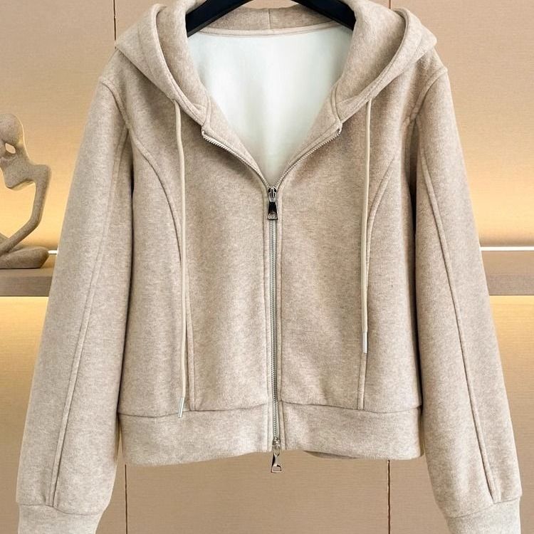 Fleece-Lined Casual Sports For Women, Autumn Winter 2025 New Loose Slimming Hoodie And Wide-Leg Pants Two-Piece Set_voghion.com