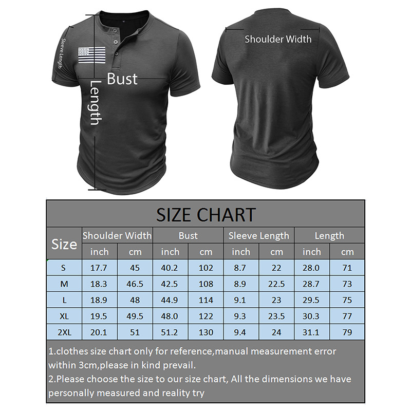 Henry T-Shirt für Herren, lässig, kurzärmelig, für Outdoor-Sport, Militär-Taktikhemd_voghion.com