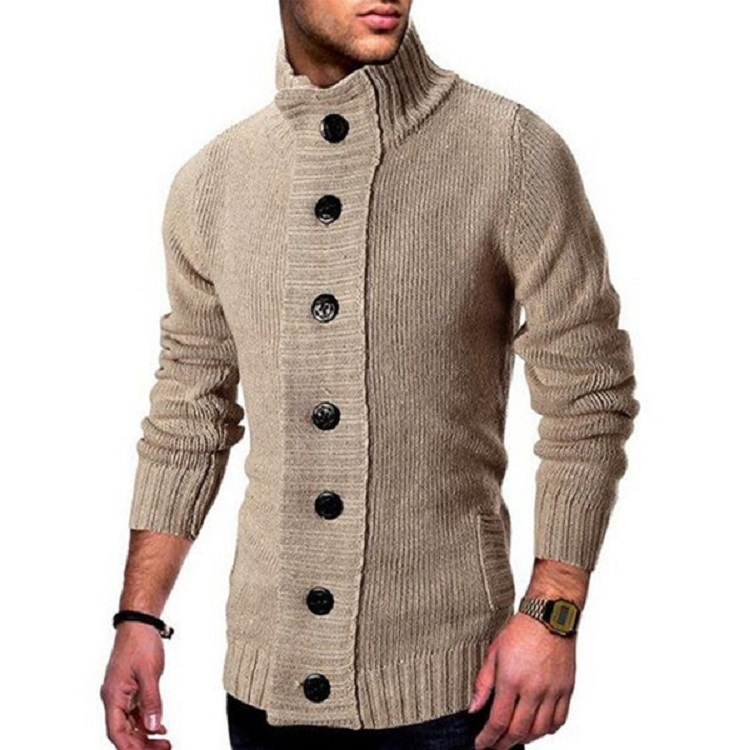 Moški pulover Cardigan modni moški enoredni pleteni plašč plus size moška oblačila_voghion.com