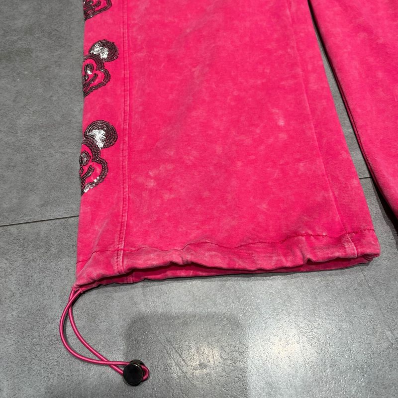 Women's Clothing Heavy Industry Hot Diamond Cartoon Sweatpants Slim Elastic Waist Casual Sports Trousers_voghion.com