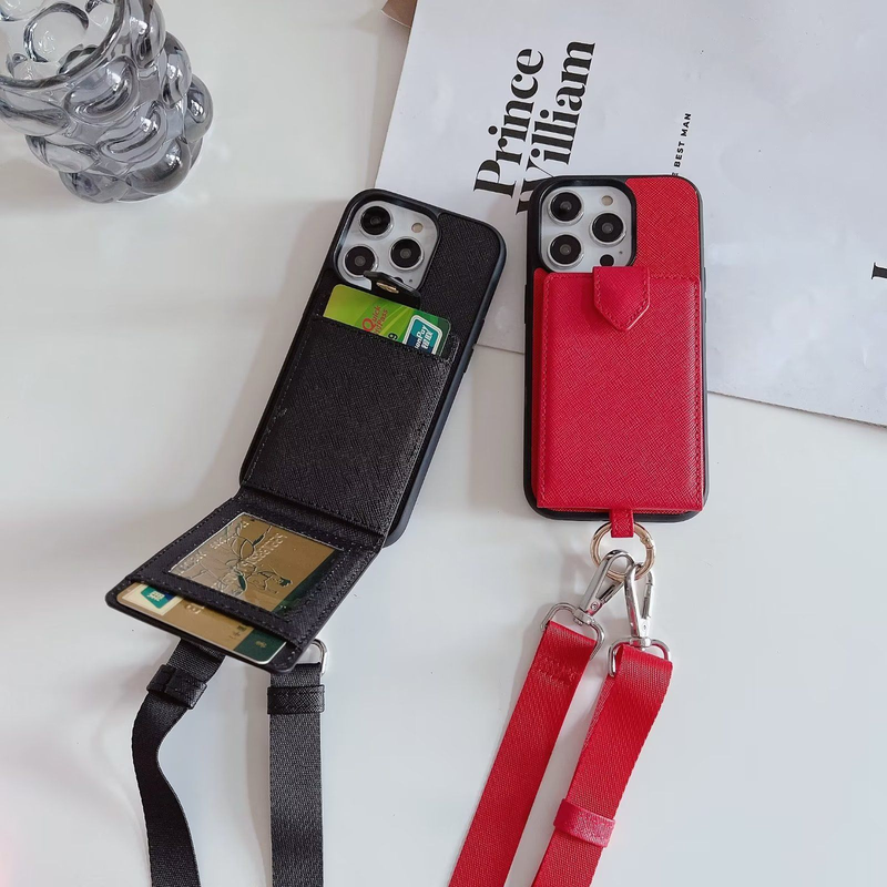 Mobile phone case rhombus diagonal card holder suitable for iPhone14 Apple 13promax mobile phone case cross pattern chain_voghion.com